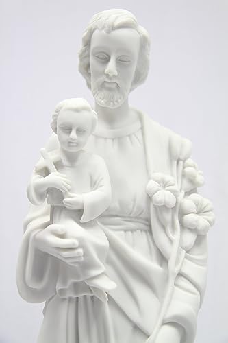 Miniatura 2 de Vittoria Collection Figura de escultura italiana de San José con niño de 19 pulgadas, hecha en Italia, para jardín interior y exterior