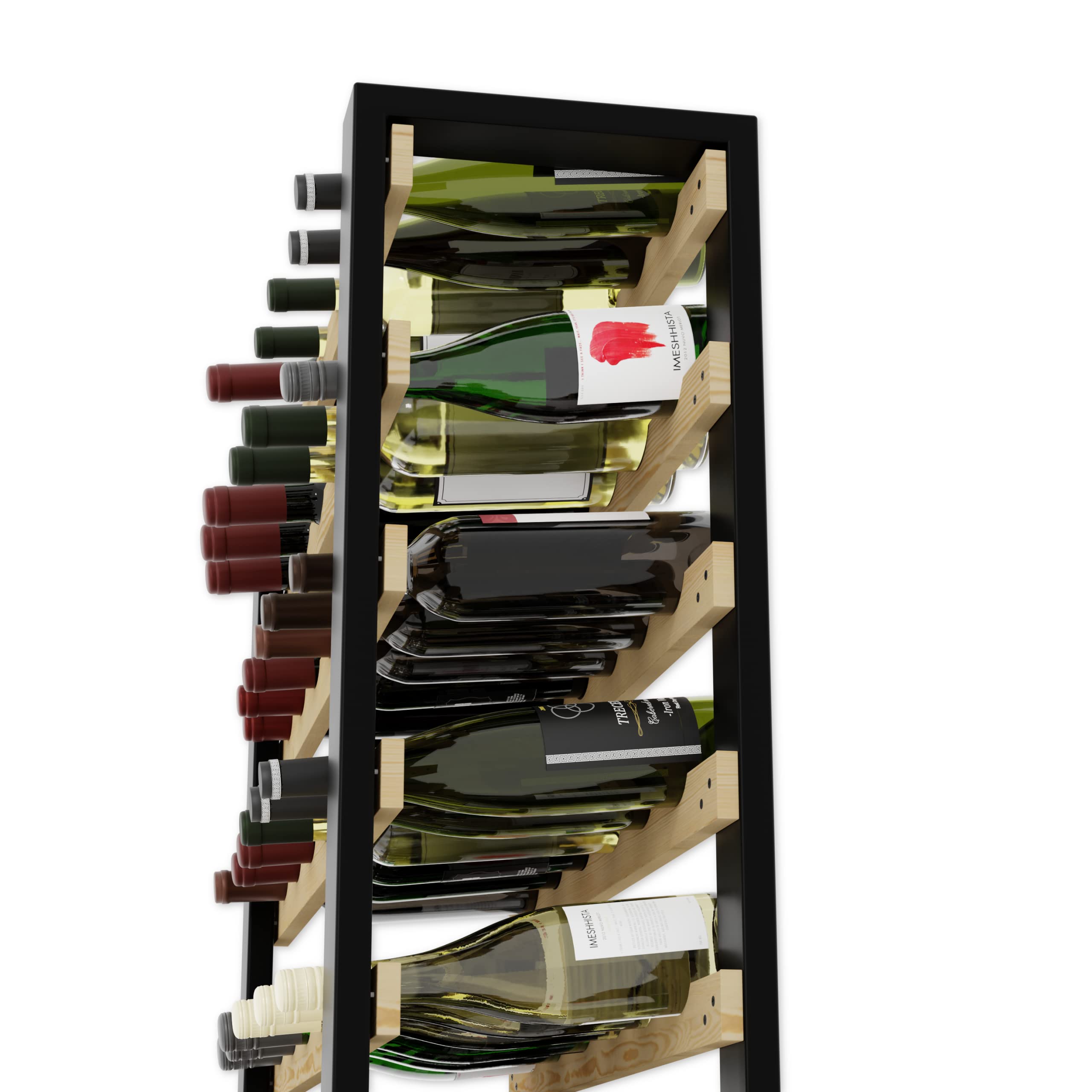 Casier à Vin LOFT 90 Lenmar - Rangement 90 Bouteilles - Design Moderne - Bois Robuste - Facile à Monter