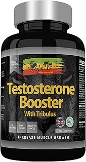 Testosterone Supplements for Men - Test Support with Tribulus Terrestris & MACA Extract for Normal Testosterone Levels - UK Made Muscle Growth and Fatigue Capsules