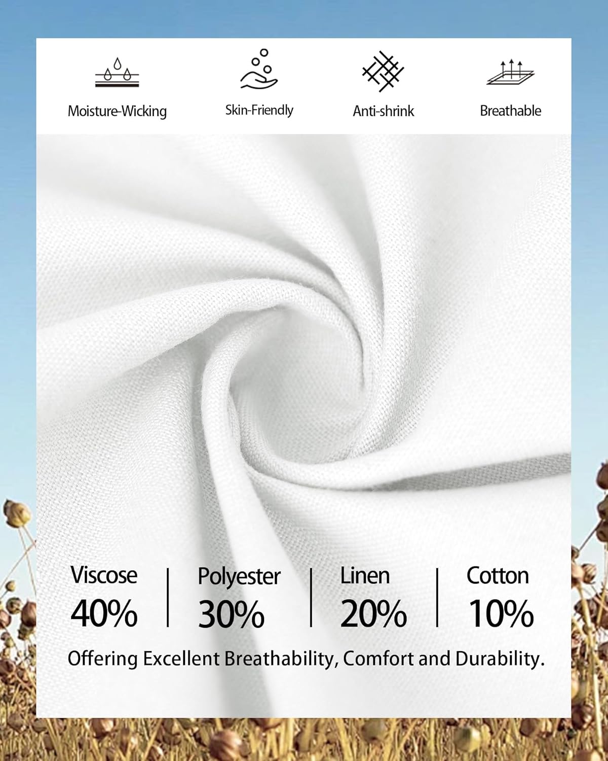 Men's Linen Casual Pants Loose Straight Elastic Suit Waist Drawstring Trousers Lightweight Beach Vacation Pants - Image 4