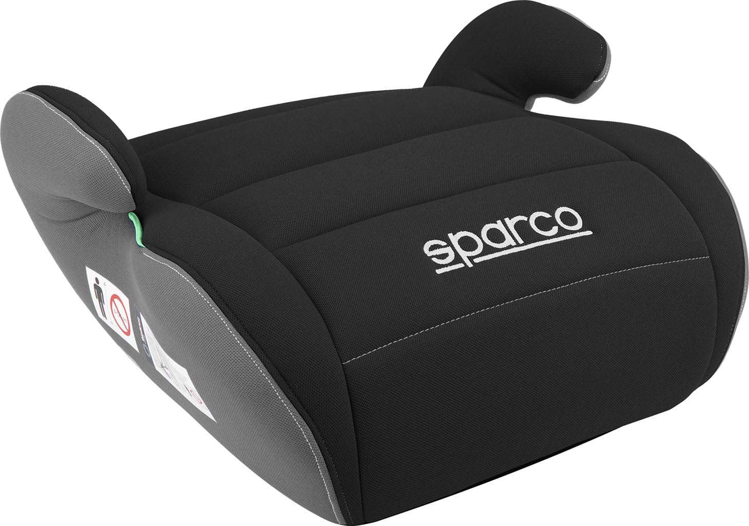 Sparco Alzador Infantil de Asiento de Coche Negro y Gris i-Size para Niños y Niñas. Homologado ECE R129/03 125-150 cm. Con funda lavable de 3 cm. Fabricado en ABS de Alta Resistencia