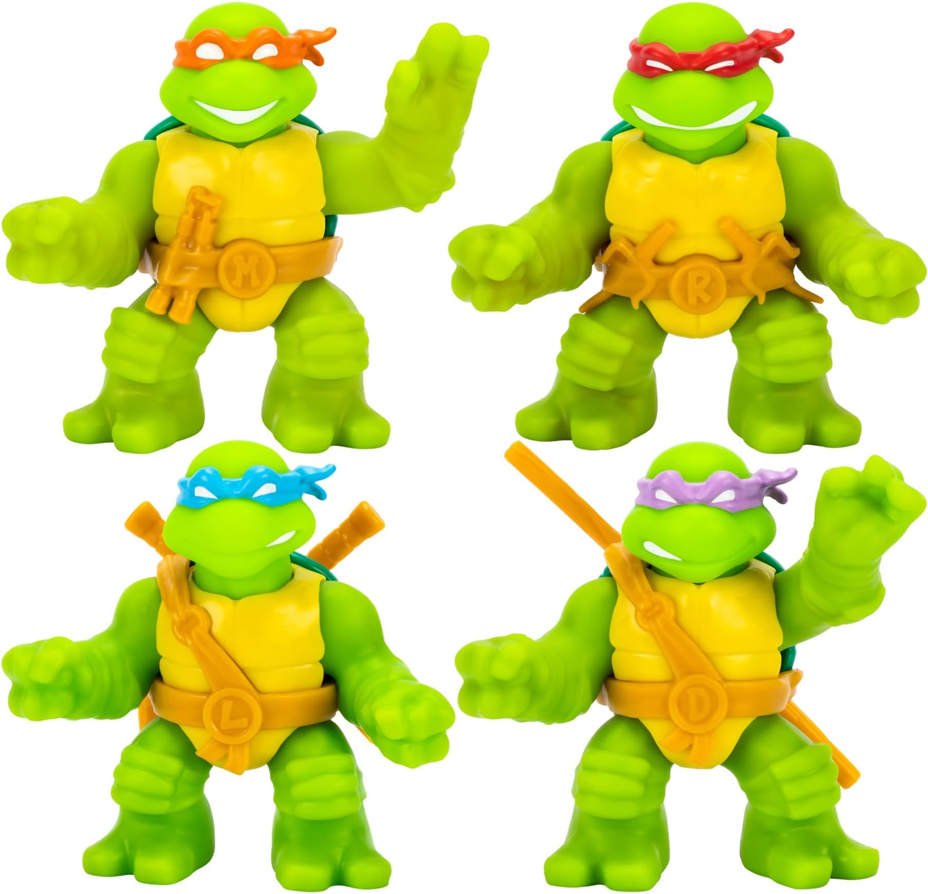 Teenage Mutant Ninja Turtles | 4 Pack | Super Oozy Toy Figures | Classic Donatello, Classic Michelangelo, Classic Leonardo & Classic Raphael | with Different Colored Mutations
