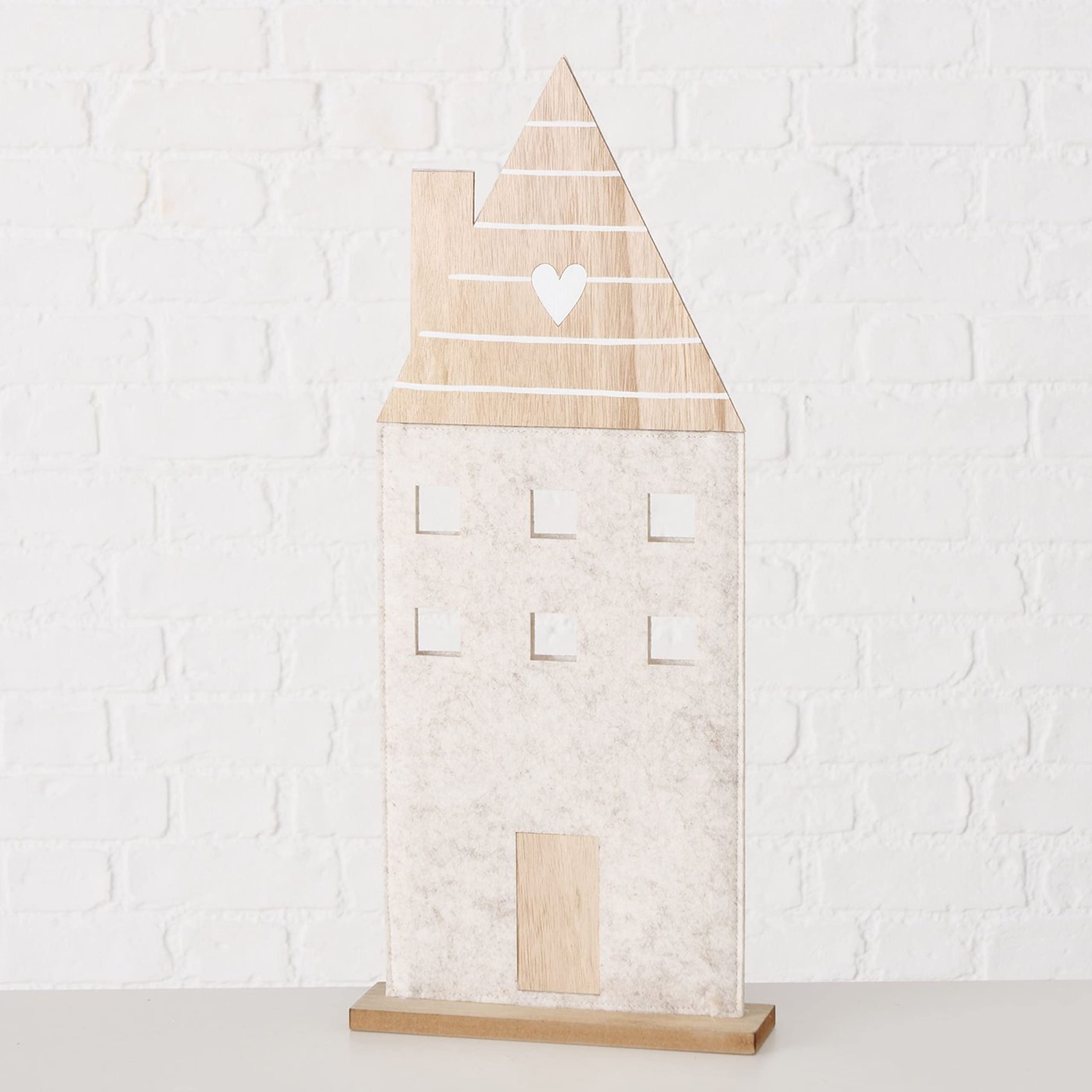 Boltze LED Dekoaufsteller Winterdorf - 23cm Hohe Häuserzeile Mit Beleuchtung