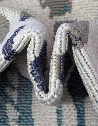 Miniatura 6 de Unique Loom Outdoor Coastal Collection - Alfombra de área - Bodrum (7 pies 10 pulgadas, redonda, marfilazul marino)