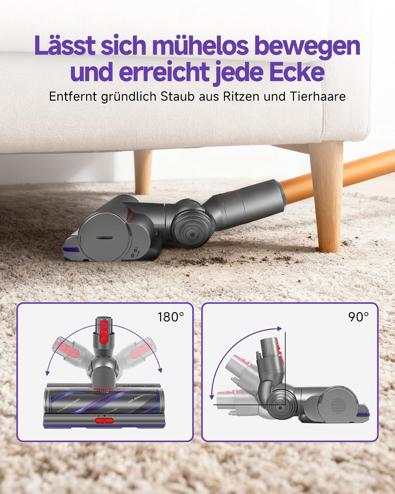 V11 Bodendüse für Dyson V15 V10 V8 V7 SV10 SV11 SV12 SV14 SV15,Torque Drive Bürste,Anti-Tangle,Einstellbare Saugkraft Elektrische Bodenbürste,Hartboden und Teppiche Ersatzbürste