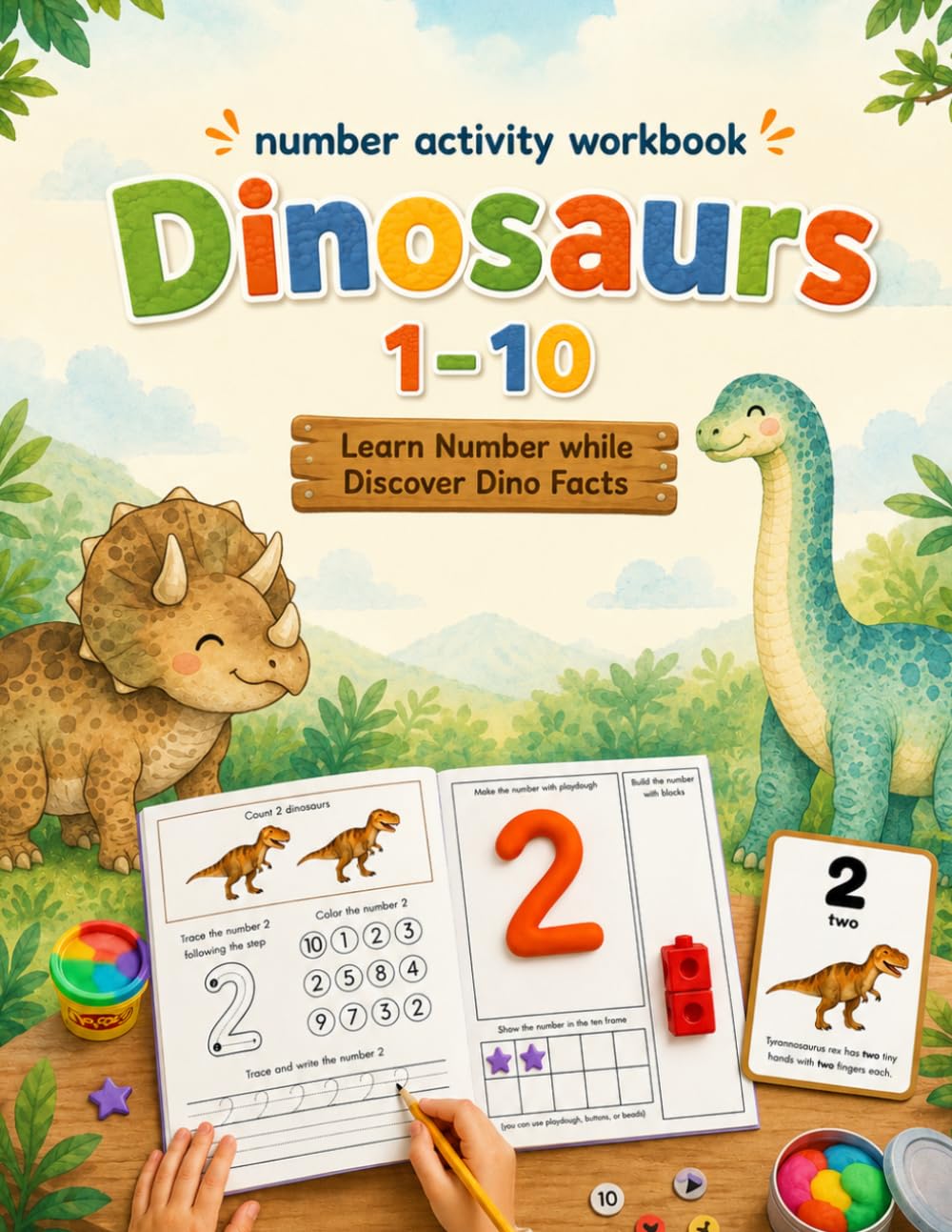 Dinosaurs 1-10: Learn Number while Discover Dino Facts