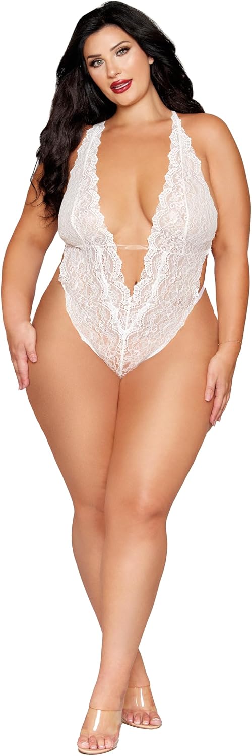 Dreamgirl Plus White Teddy & Harness