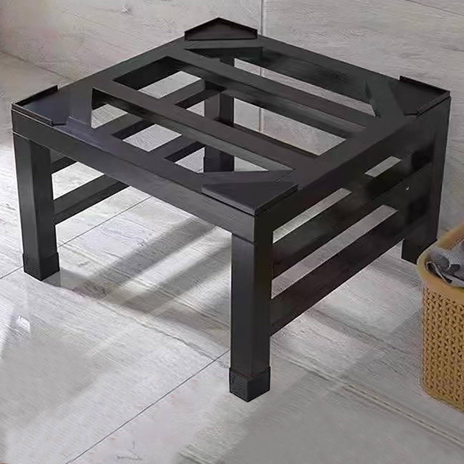 Base de lavadora y secadora de altura ajustable con patas antideslizantes, elevación de 30 cm, absorción de golpes, color negro, 60 x 60 x 30 cm, perfecta para electrodomésticos