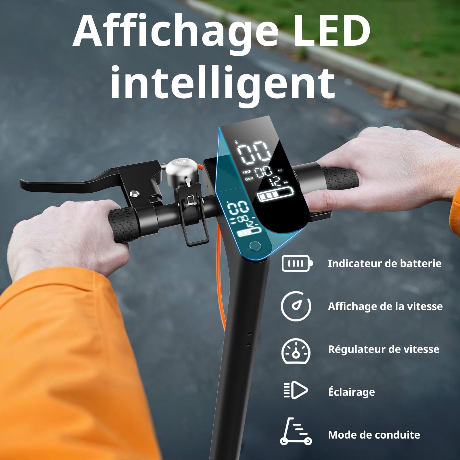 Trottinette Electrique Adulte Ultra Legere, 25KM/H Batterie 36V 7.8Ah avec Double Freinage Moteur 650W pour 35 km d'Autonomie