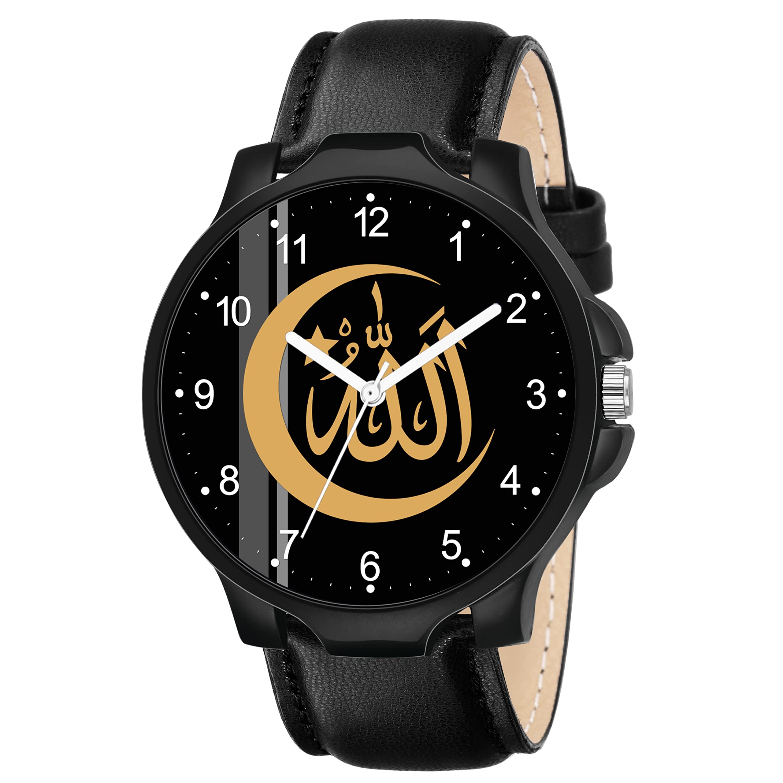 Red Robin Analogue Islamic Allah Chand Design Round Numeric Dial Latest Fashion Attractive Black Leather Strap Stylish Wrist Watch for Men and Boys, Pack of 1 - NUM1016BKL (B0B5VLZJNM) Amazon Price History, Amazon Price Tracker