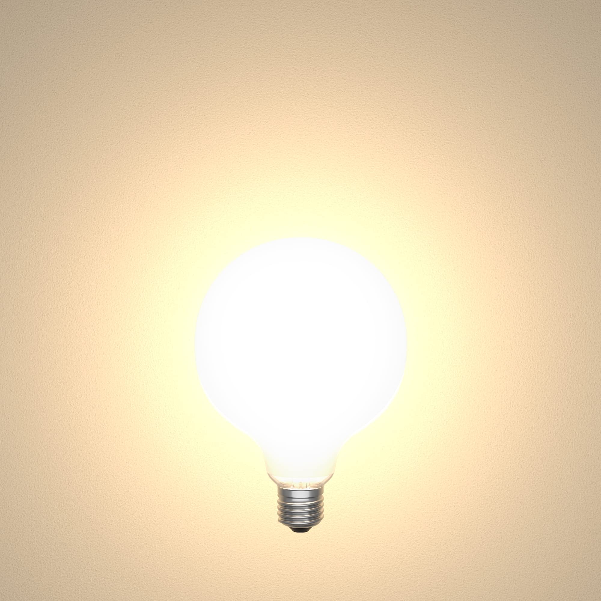 ledscom.de 10x E27 LED Leuchtmittel, G125, warmweiß (2700 K), 6,2 W, 845lm, Milchglas extra matt