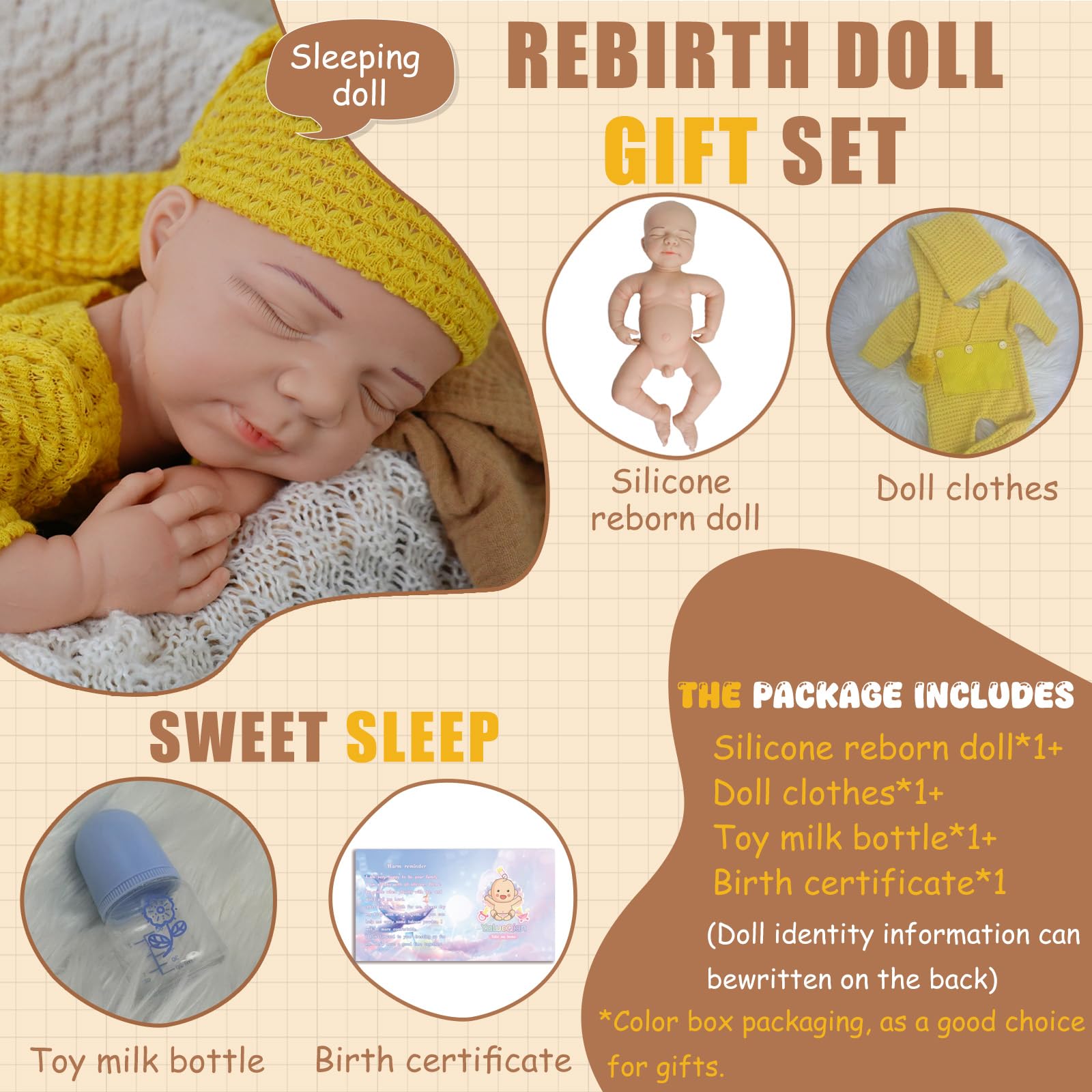 Silikonowa lalka Reborn Baby Doll do spania