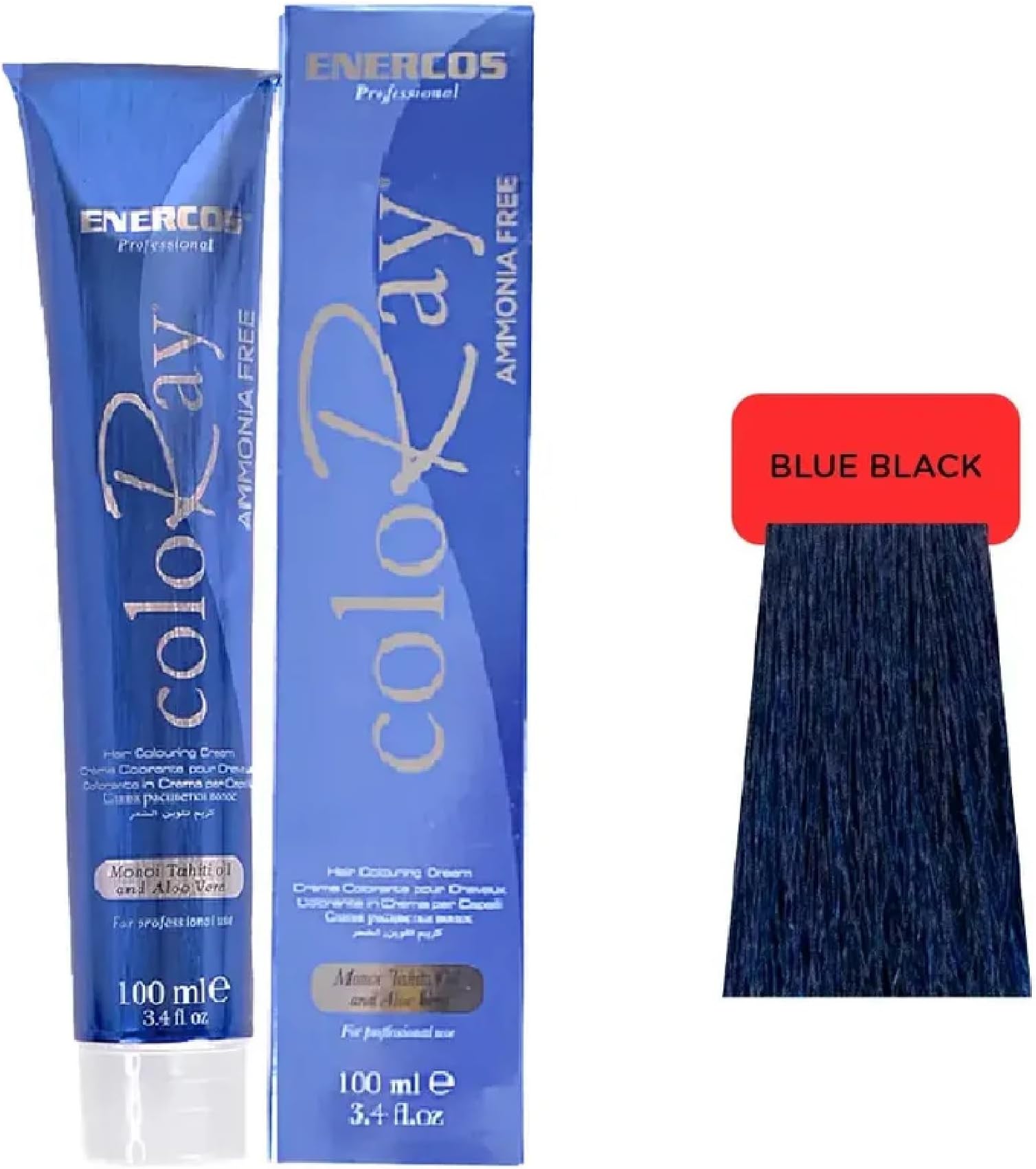 Professional Coloray Professional Hair Color, Long Lasting Tones, & Extra Shine, Ammonia Free, Blue Black, 100 ml