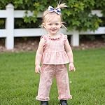 Toddler Baby Girl Clothes Summer Outfit Plaid Gingham Short Sleeve Shirt Sleeveless Tank Tops Pants Set
