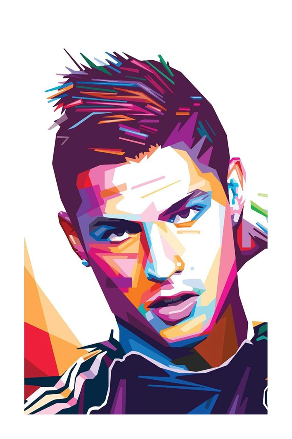 HK PRINTS Cristiano Ronaldo Wall Sticker for Room (45X30 CM, 170 GSM