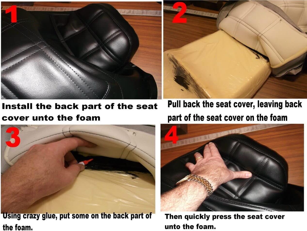 Generic New Replacement seat Cover Set fits Honda GL1500 Goldwing 1988-97 Aspencade SE Interstate 612A, black