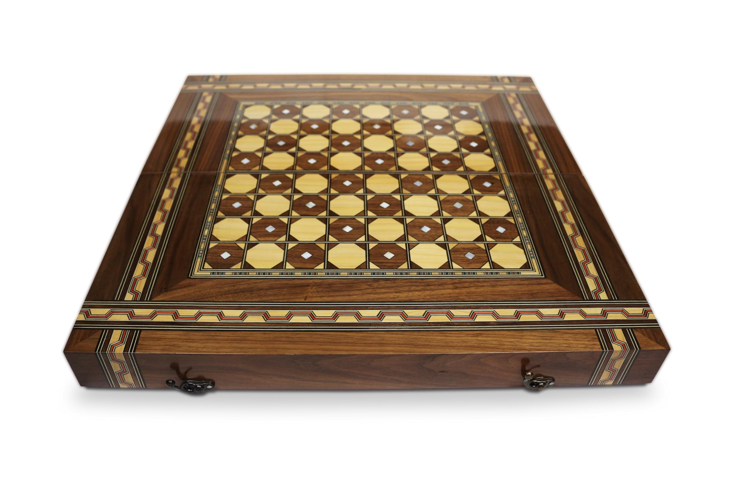 Tavola da backgammon in legno, 50 x 50 cm, gioco di scacchi/DAMA BC 595 con 30 pietre in legno