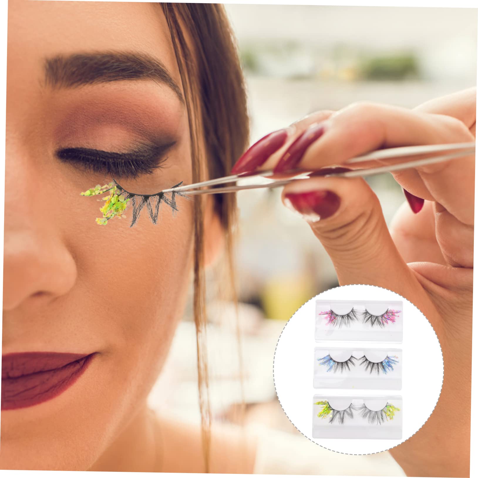 15pary Długich Wytwornych Rzęs z Brokatem Glitter Eyelashes Dla Kobiet i Dziewcząt Do Makijażu Cosplayowego i Codziennego Użytku