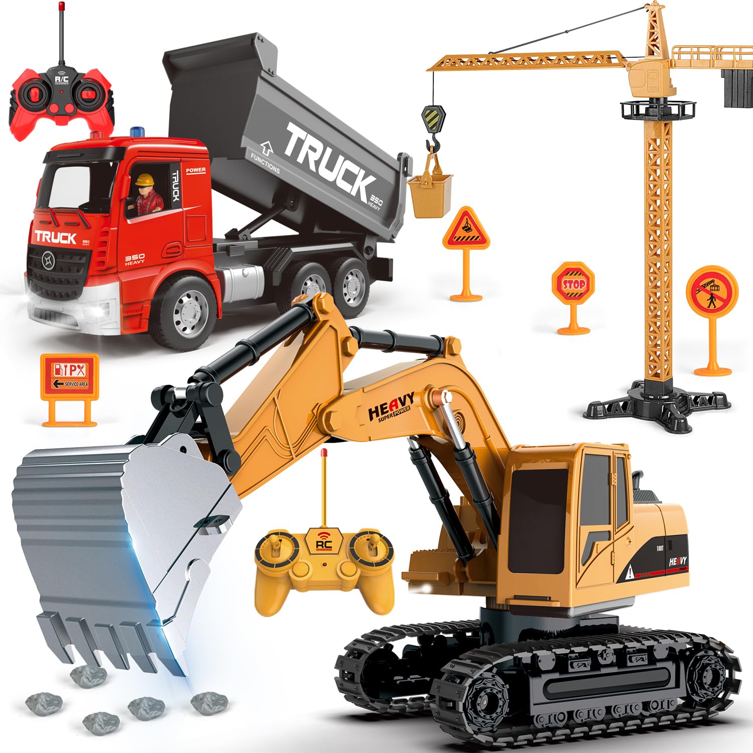 Véhicules de construction RC - Pelleteuse rechargeable avec son