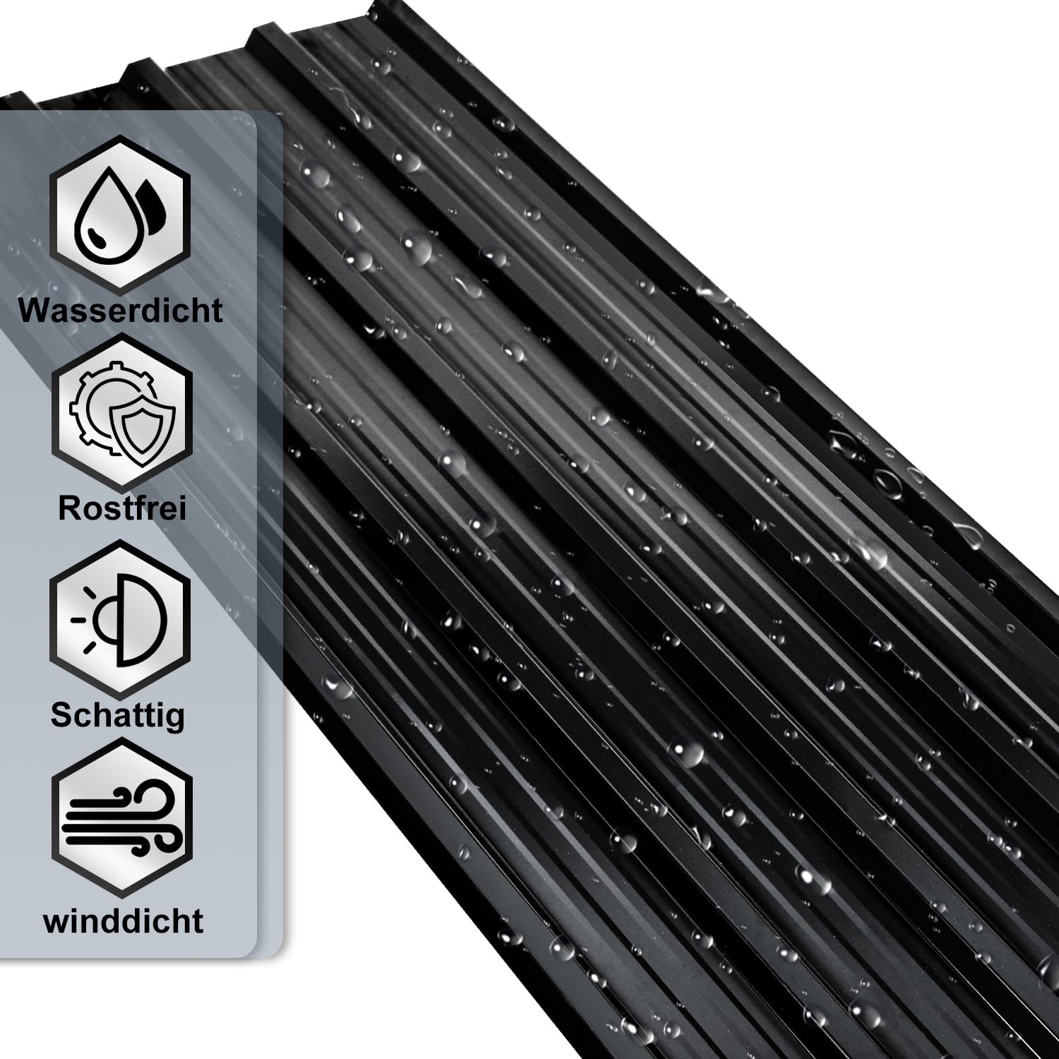 Trapezblech 129×46 cm 0,25 mm verzinkt Dachblech Carport Gartenhaus Terrasse Anthrazit