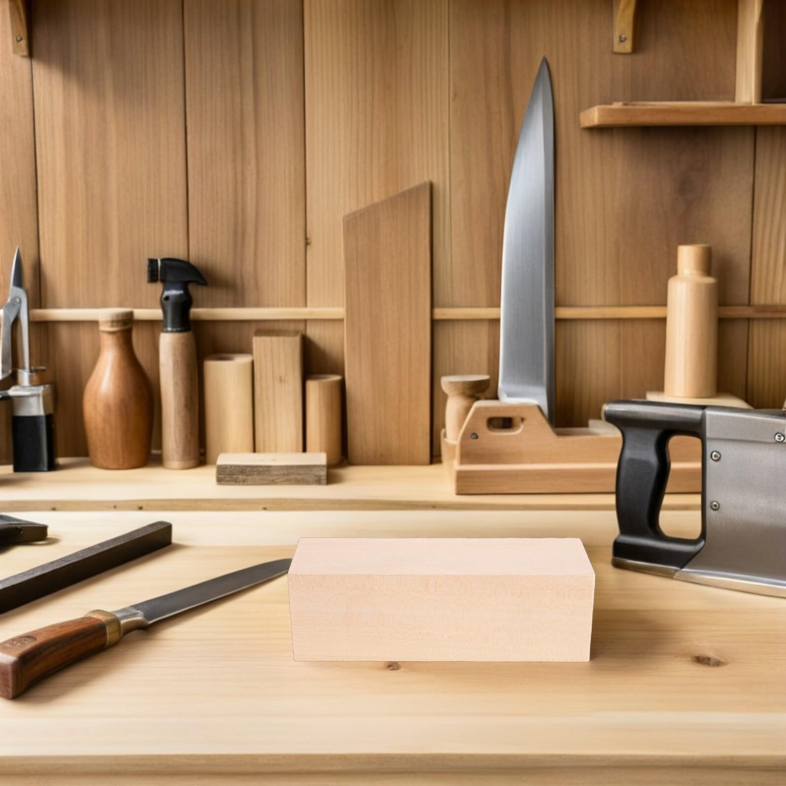 NUOBESTY 6 Szt. Sztuk Naturalnych Bloków Do Rzeźbienia z Drewna Basswood Prostokątne Wygładzone Nieoszlifowane Kostki Do Projektów Artystycznych Malowania i Dekoracji DIY