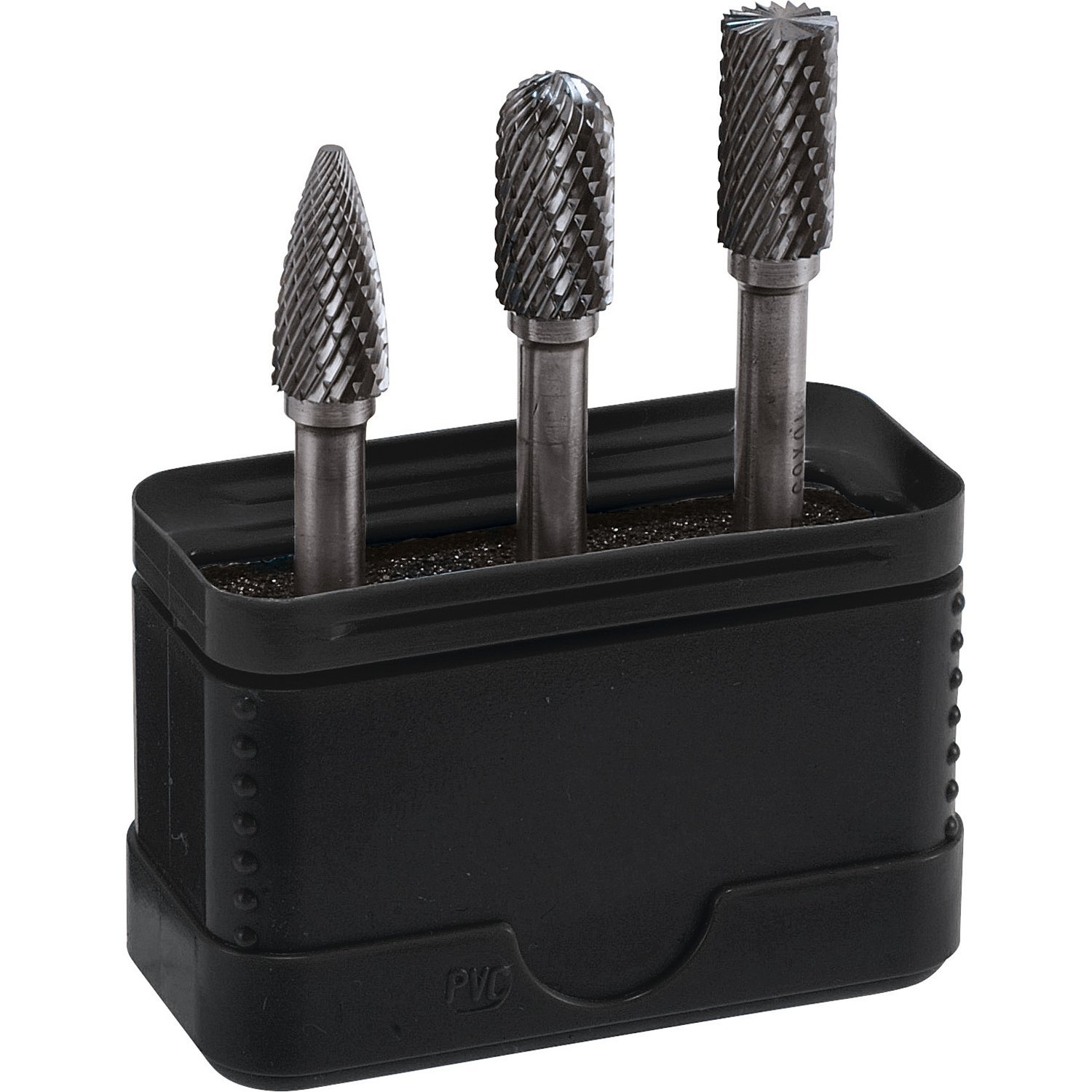 ALPEN Hartmetall-Frässtifteset, Zahnung 6 BOX 3 (3-tlg., Ø 10 x 65mm, Zylinder, ohne Stirnverzahnung, Hartmetall Werkzeuge, Bohrsortiment) 0776000003100