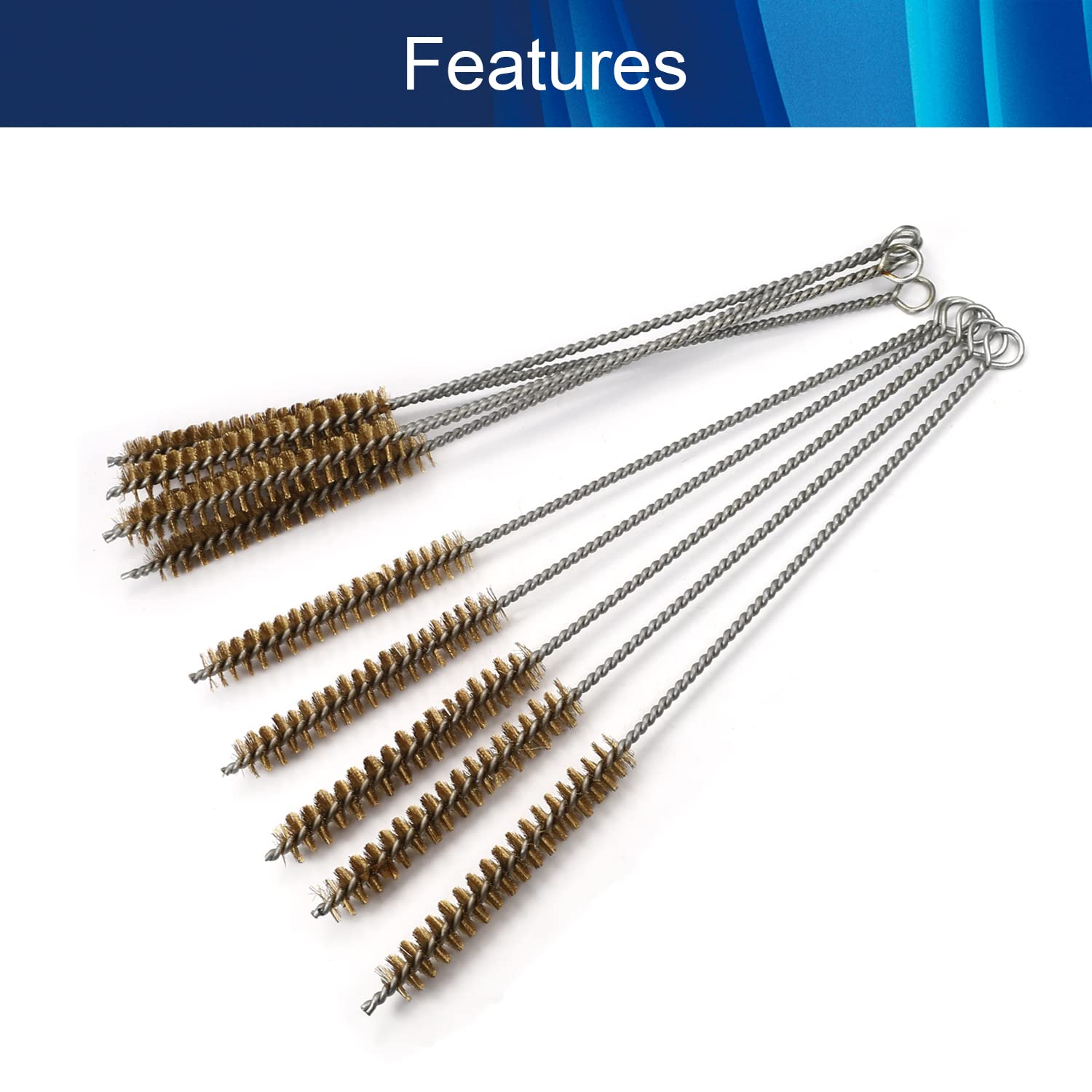 Copper Wire Tube Brush 12 Inch Spiral Power Cleaning Brush 3/5 Inch Tube Bottle Brush for Tube Bottle Pipe Welding Slag Rust Remove Cleaning Tool 10 Pcs