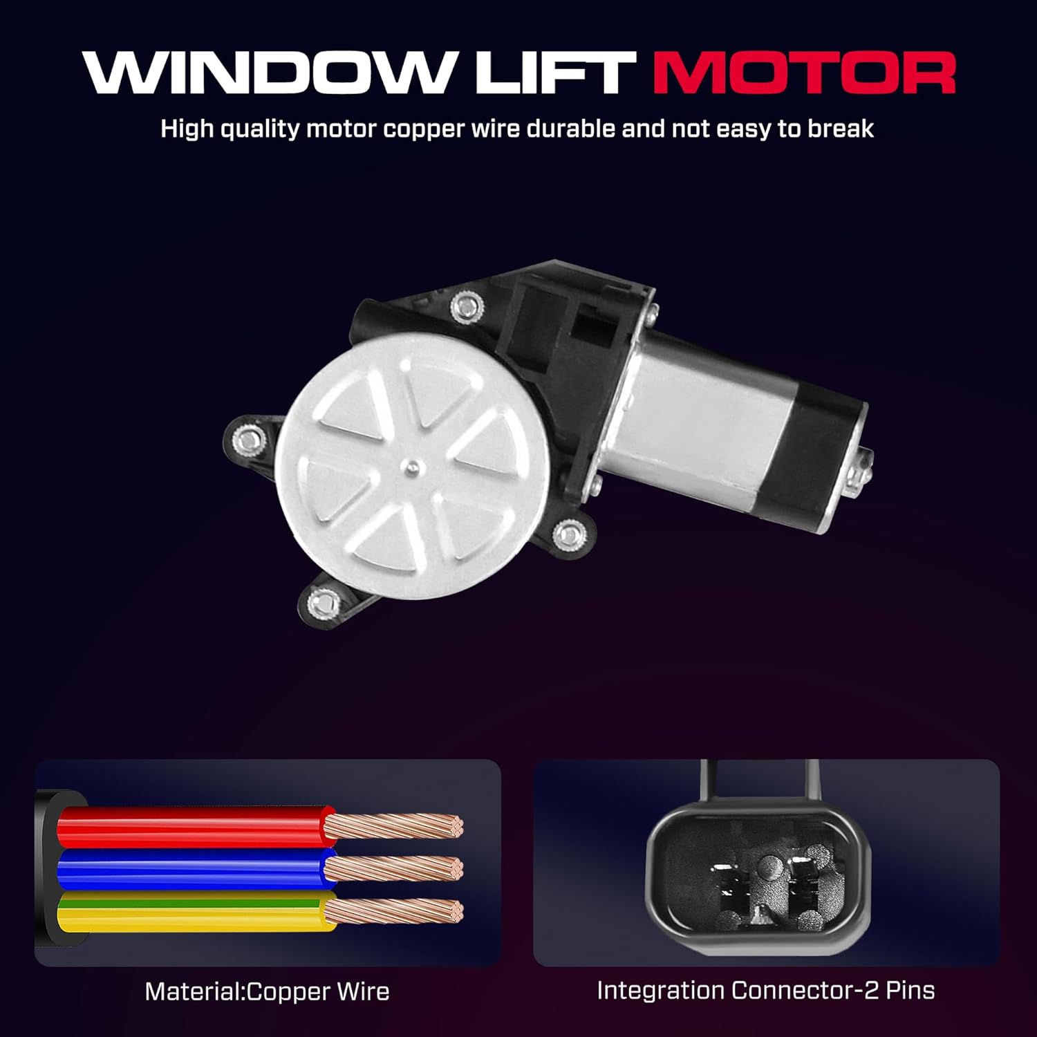 Rear Driver Side Power Window Regulator with Motor (2 Pins) Fit for 2007-2014 Cadillac Escalade Chevrolet Tahoe Gmc Yukon, 741-390