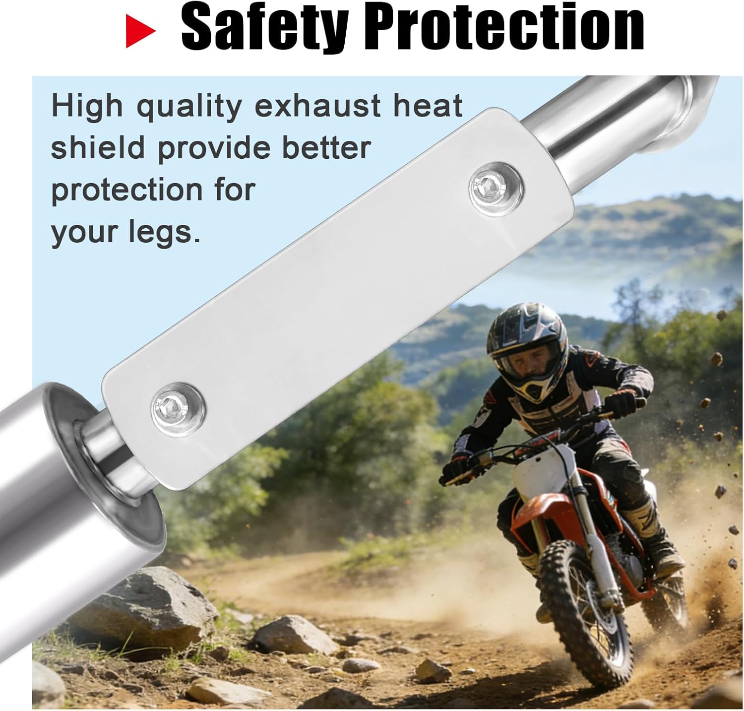 Mini Bike Exhaust for Predator 212 Performance Parts, Trumpet Mini Bike Accessories Muffler for Coleman B200R Go Kart Parts (Stainless Steel)
