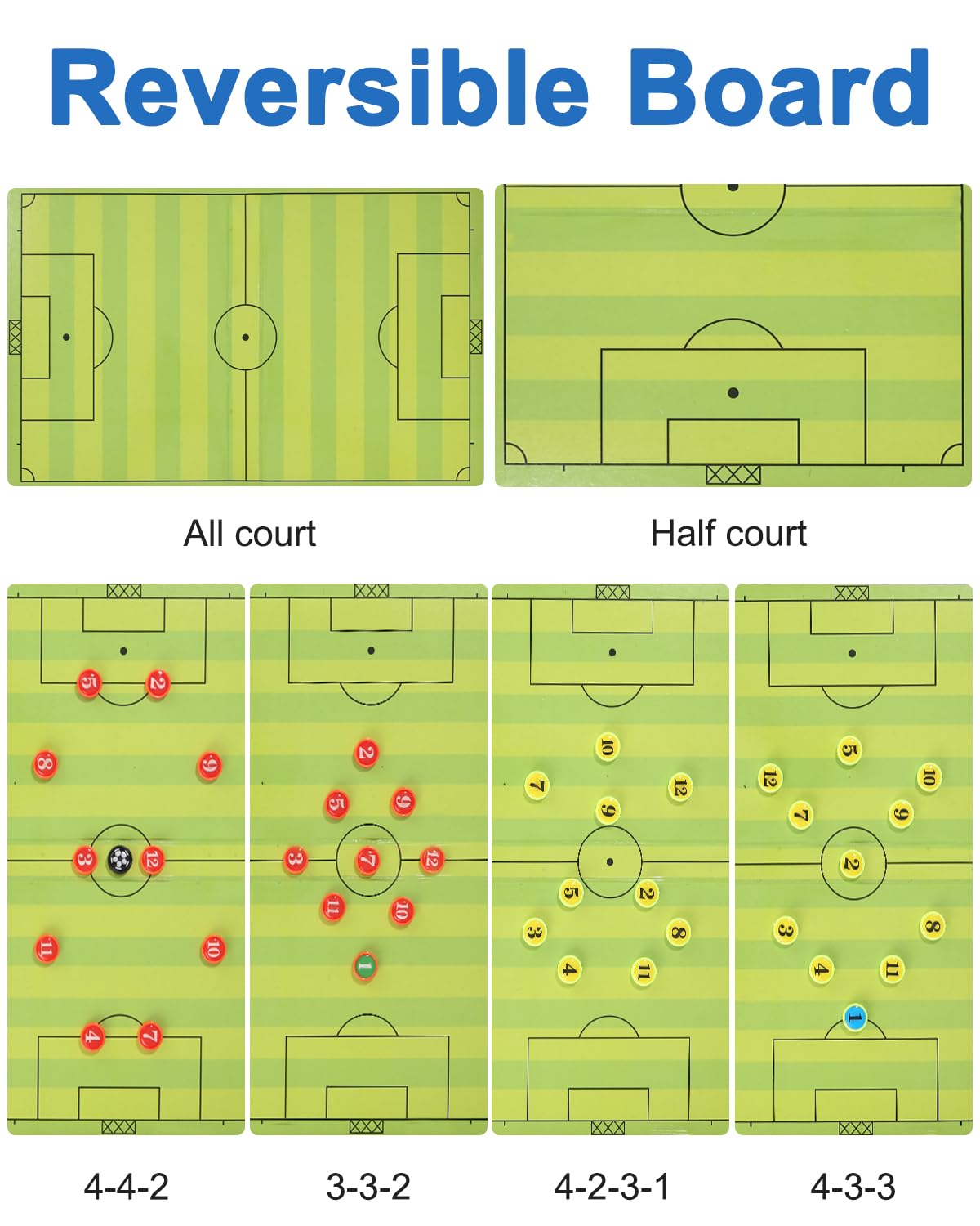 Jissta Carpeta Táctica Plegable Entrenador de Fútbol Coachboard Magnética