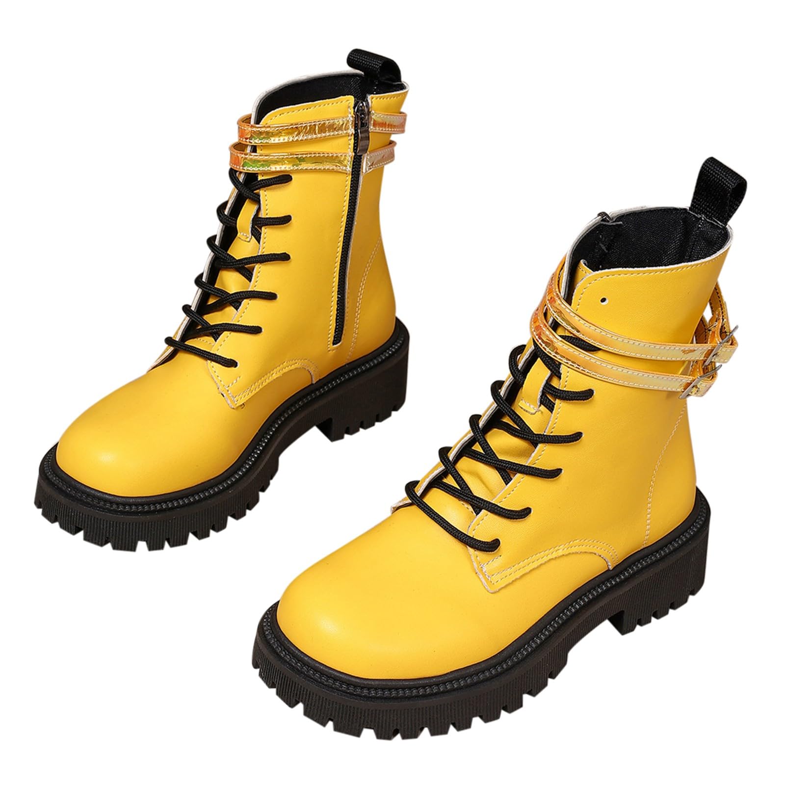 Genérico Botines Mujer Vestir Cordones Plataforma Botas Puntera Redonda Elegantes Zapatos Suaves Cómodas Caminar Bota Informales Antideslizantes Botin para Otoño Invierno Trabajo Paseo y Uso Diario