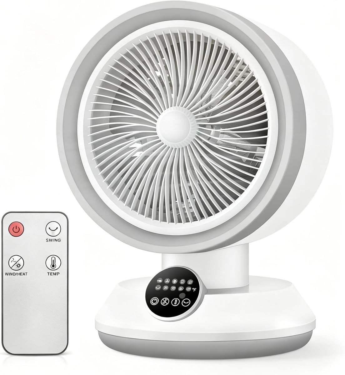 2 in 1 Fan Heater Combo, 1500W, Remote & Tip-Over Protection