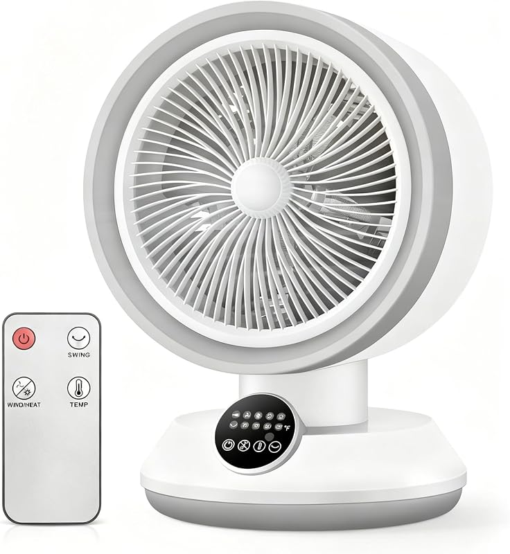 2 in 1 Fan Heater Combo, 1500W, Remote & Tip-Over Protection