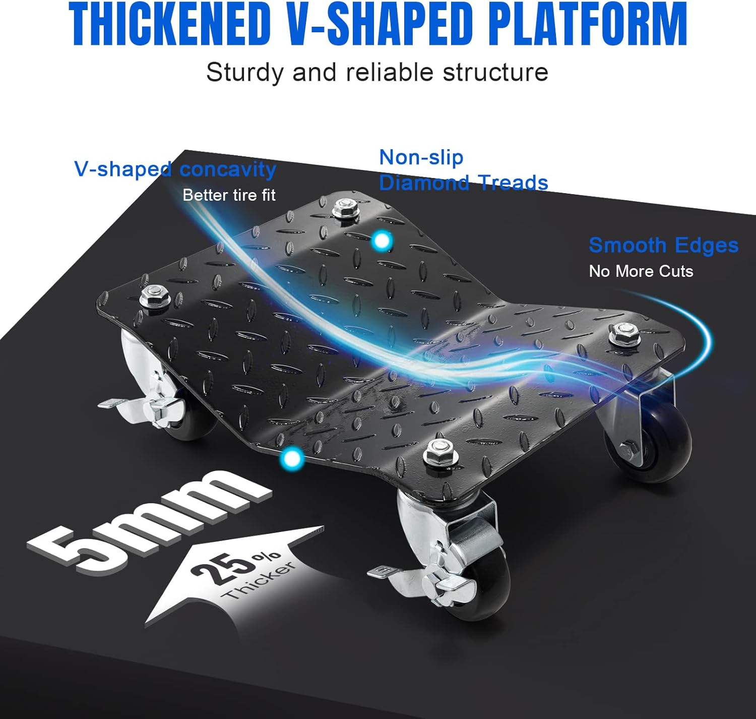 3000lbs Capacity Car Tire Stakes, Heavy Duty Wheel Dolly Vehicle Skates, 2 Pack