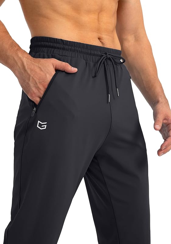G Gradual Men's Sweatpants with Zipper Pockets Tapered Joggers for Men Athletic Pants for Workout, Jogging, Running (Black, XX-Large) image 3