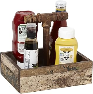 G.E.T. CAD1-RWD Reclaimed Wood Table Top Condiment / Drink Caddy, 9" x 7",Brown