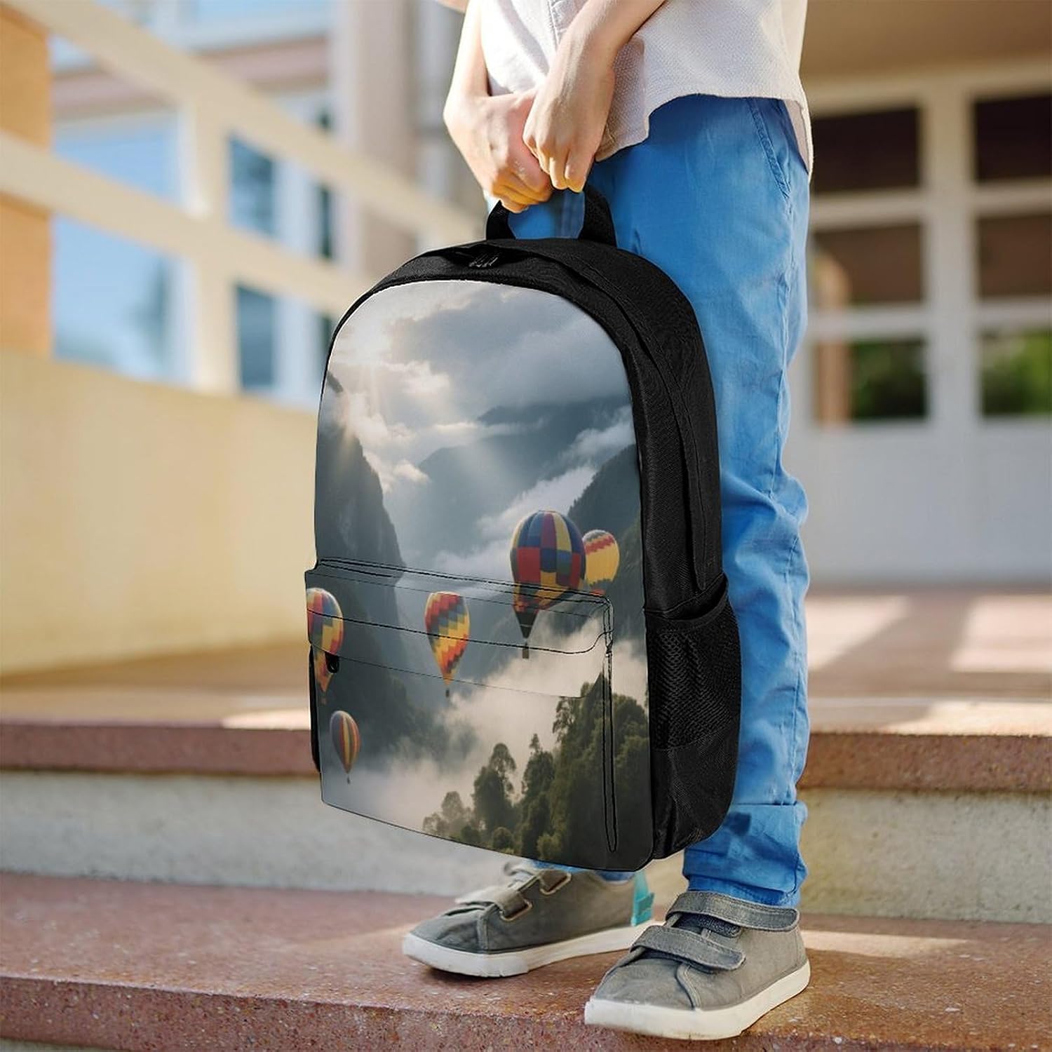 Hot Air Balloon Valley Backpack Daypack Travel Backpack | Lightweight Casual Laptop Backpack for Women Men Aesthetic Travel Bag for Weekender Business Hiking Outdoor