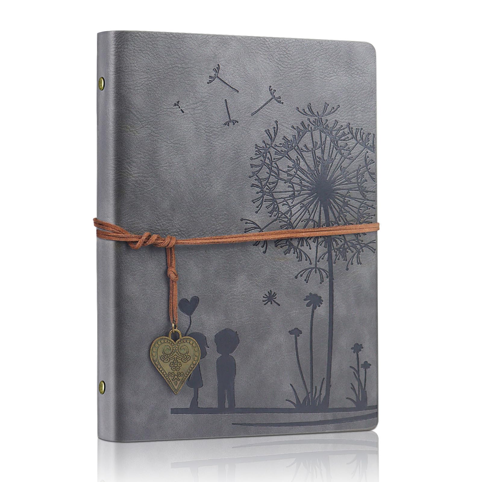 Aomiduo Leather Journal Notebook, Travel journals for Women, refillable Dandelion Notebook