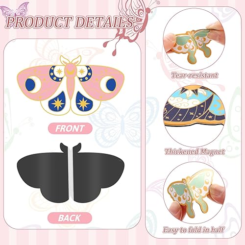 Miniatura 9 de TaoBary 40 marcapáginas magnéticos de mariposa, bonitos marcadores de página magnéticos, clips de página plegables a granel para estudiantes de