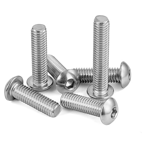 Miniatura 6 de MewuDecor Tornillos de cabeza de botón M8-0.049 x 3.937 in, acero inoxidable 18-8, acabado brillante, totalmente roscado, unidad de enchufe Allen, 5
