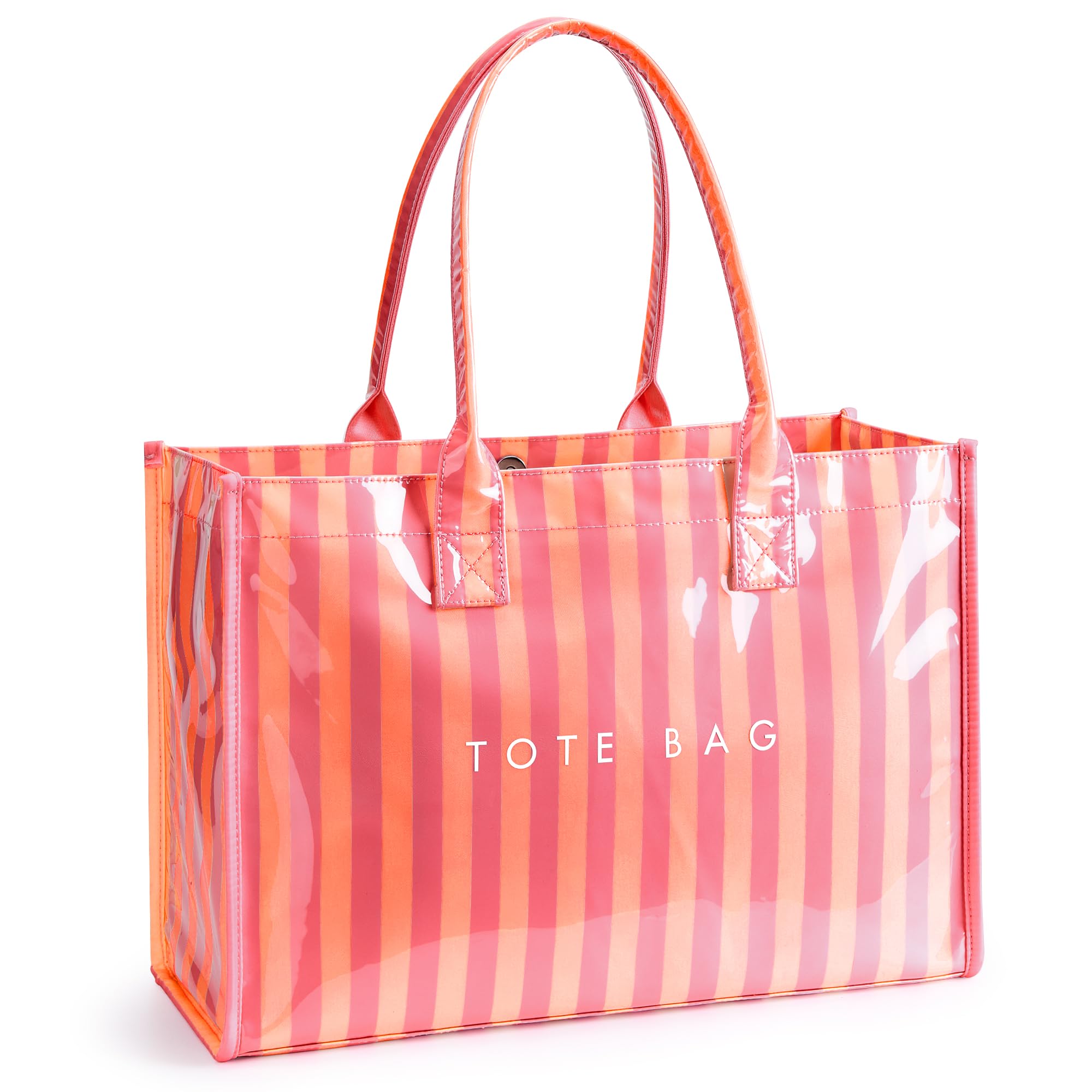 KALIDI PVC Tote Bag Women’s Kraft Paper Work Handbags Purses with Top Handle