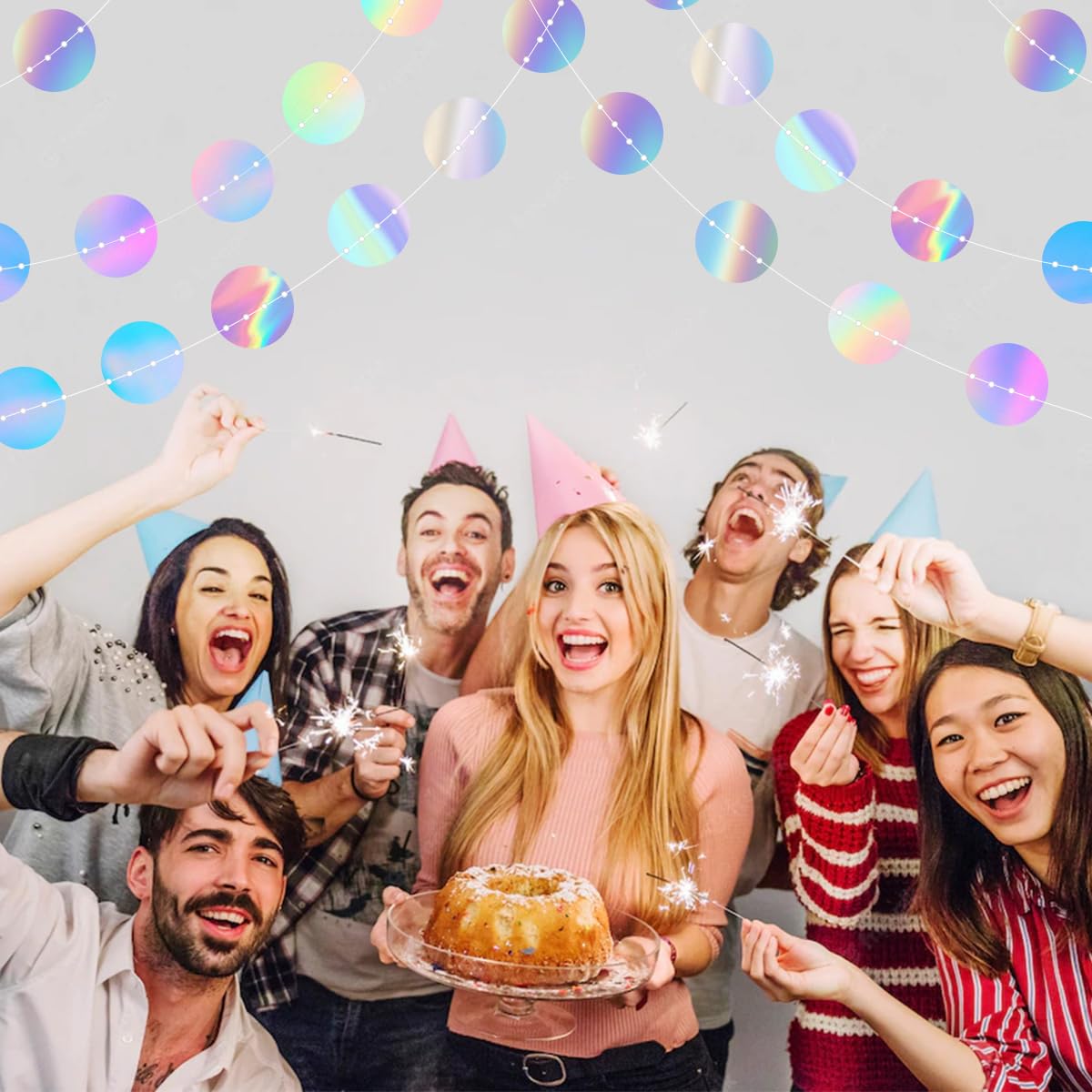 Guirlande En Papier Paillettes, 4 Pièces 4m Guirlande Ronde Guirlande Mariage Papier Guirlande Noel Papier Pour Noel Halloween Anniversaires 98844579