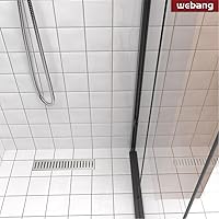 Vista 6 de WEBANG - Drenaje lineal de 12 pulgadas para ducha rectangular con accesorios, cubierta de patrón cápsula, rejilla extraíble, acero inoxidable SUS304