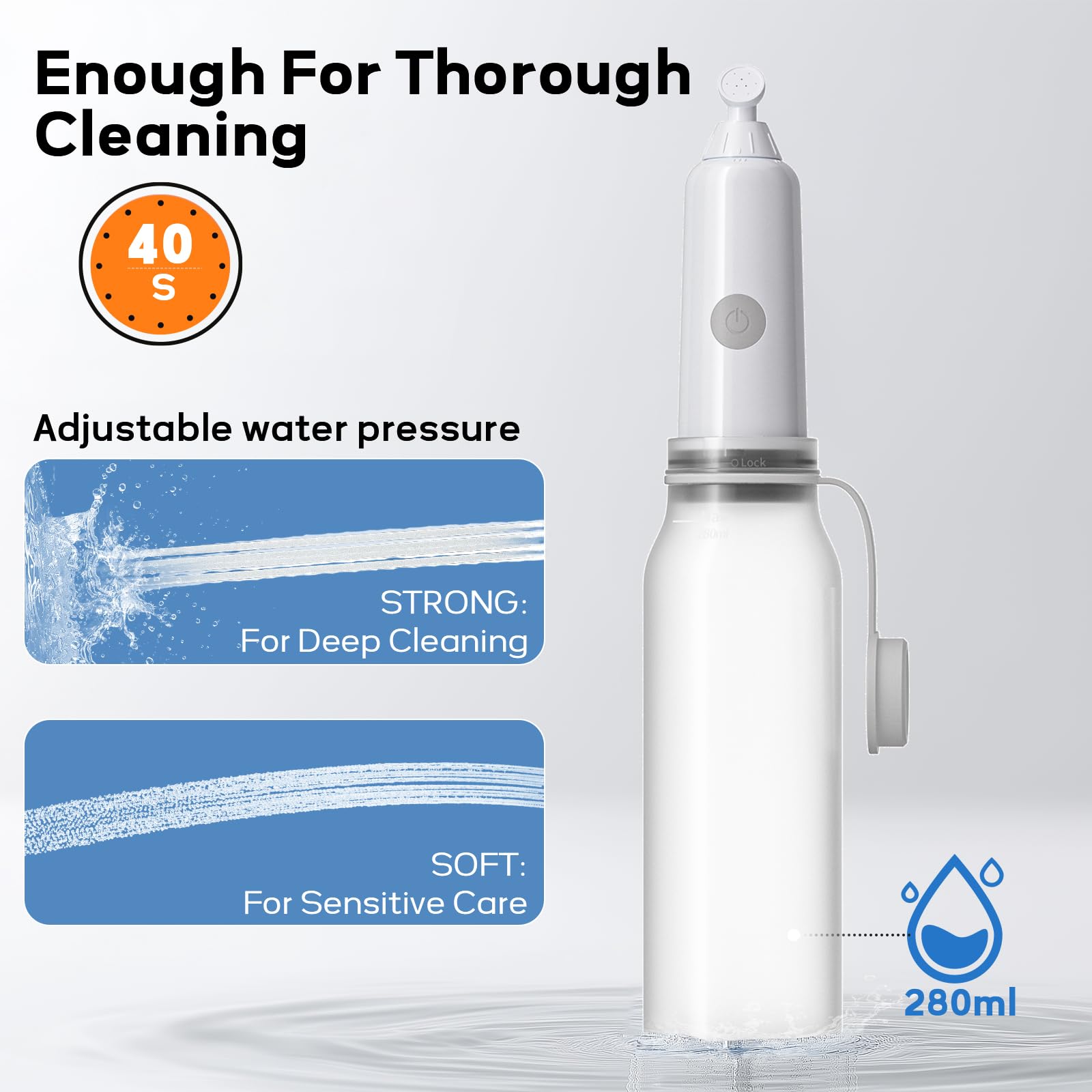 BIGCOW Bidé de viaje portátil, bidé eléctrico con 3 modos de pulverización, IPX7 impermeable y recargable, mini pulverizador de agua para inodoro para higiene personal, cuidado postnatal, perineal y