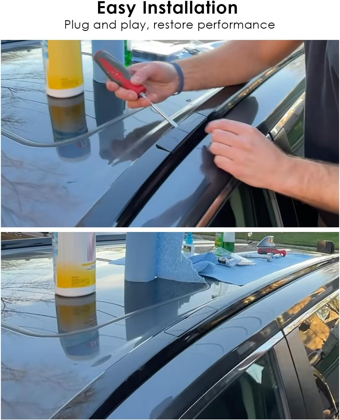 Roof Rails Rack End Cover Shell Plastic Fit for Toyota RAV4 XA50 2019 2020 2021 2022 2023 2024