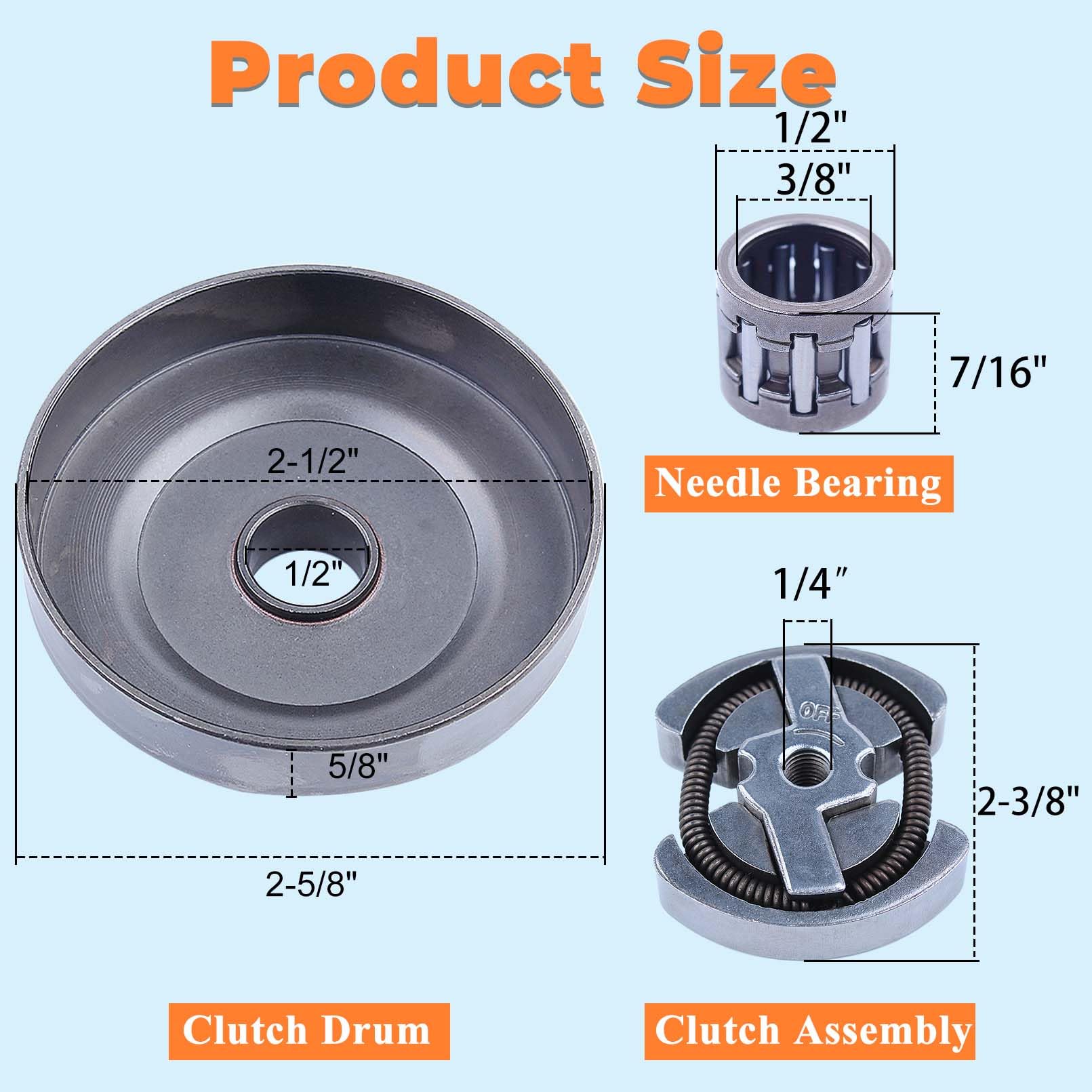 Amazon.com: Hyceker .325 Sprocket Clutch Drum Kit For Husqvarna