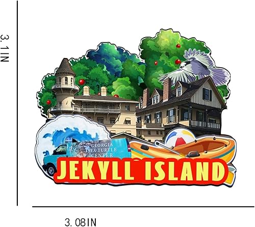 Miniatura 3 de Jekyll Island Georgia USA - Imán de madera para nevera, monumentos 3D, recuerdos coleccionables, decoración hecha a mano -2663