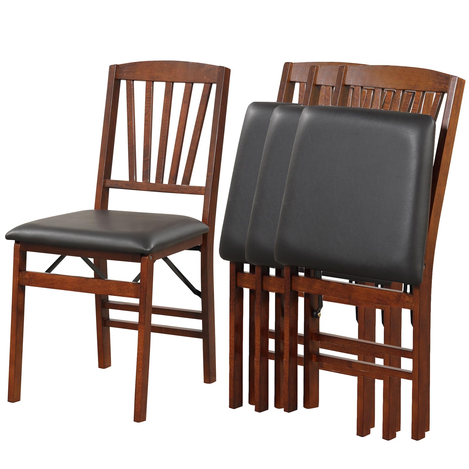 COSTWAY Folding Dining Chairs Set of 4