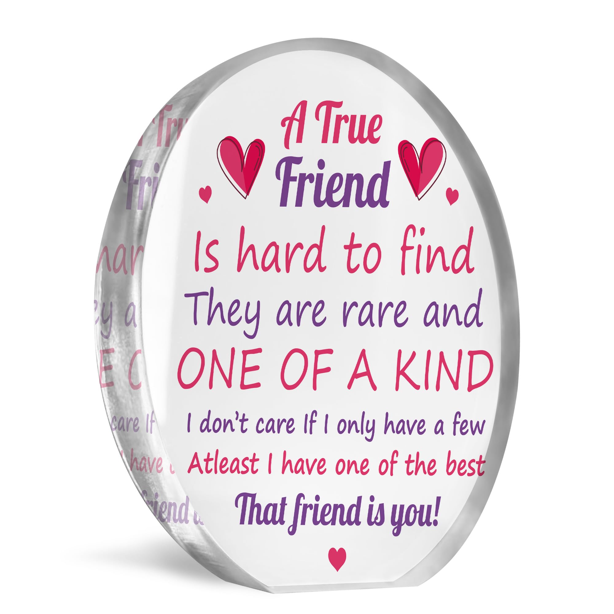 Red Ocean TRUE FRIEND GIFT Acrylic Plaque Friendship Gift Christmas Birthday Gift For Him Her Thank You Gift Friendship Gift For Women Best Friend Sign Sister Gift Keepsake