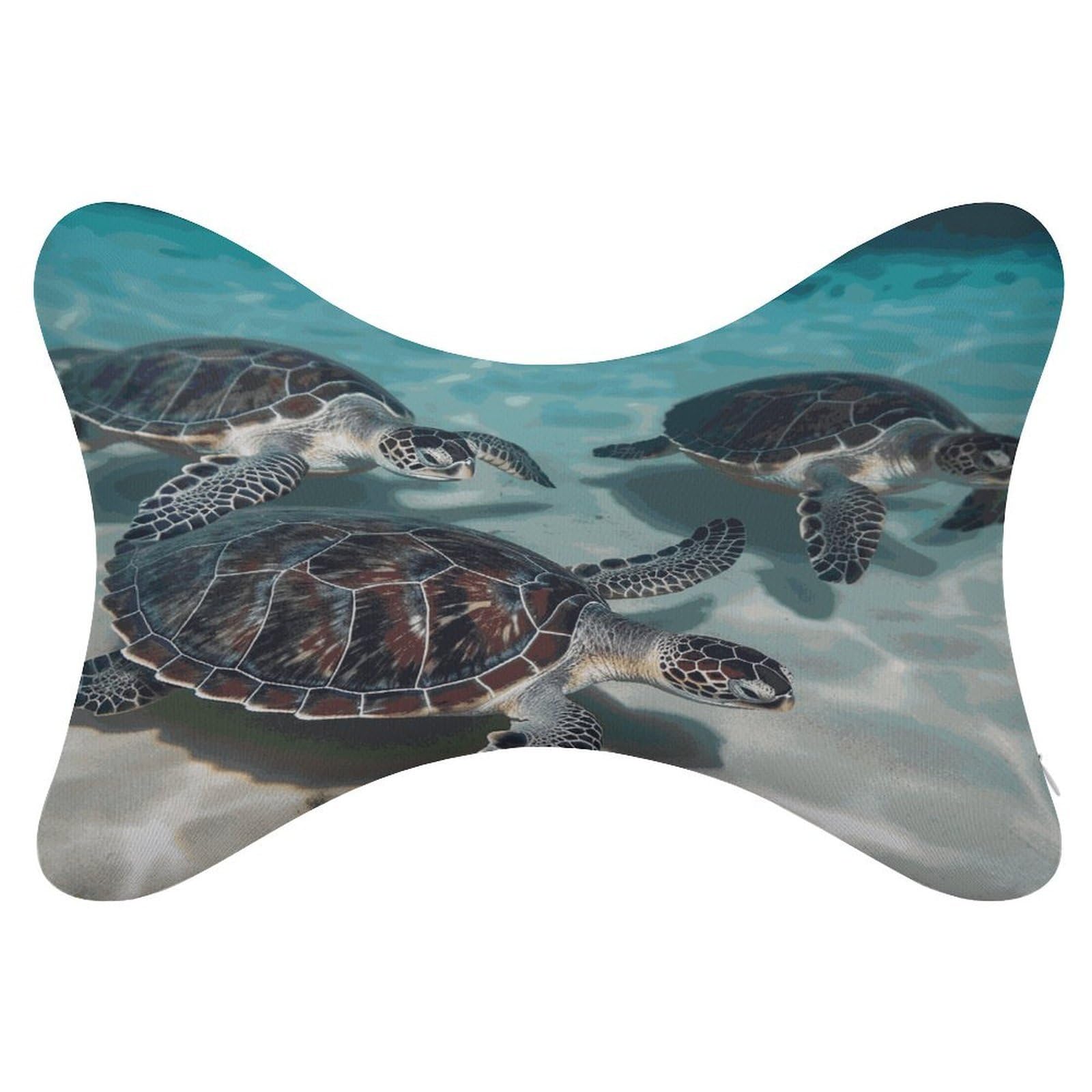 FekiLoot Sea Turtles Car Headrest Set of 2,Softness Memory Foam Car Neck Pillow with Breathable Removable Cover Car Neck Support Pillow Ergonomic for Driving, Office